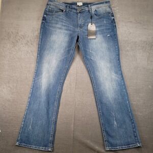 Request Premium Jeans Distressed Denim Straight‎ Baggy Size 38 x 32 New